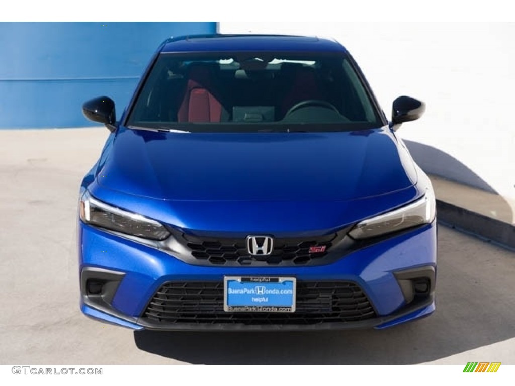 2024 Civic Si Sedan - Aegean Blue Metallic / Black/Red photo #3