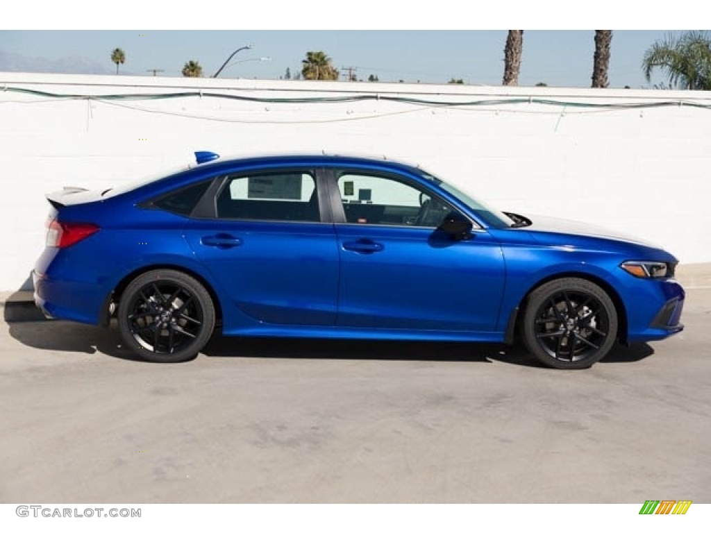 2024 Civic Si Sedan - Aegean Blue Metallic / Black/Red photo #8