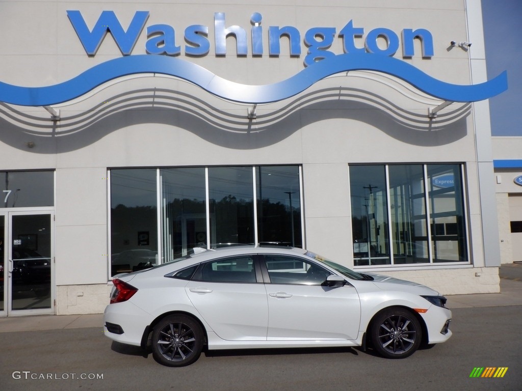 2021 Civic EX Sedan - Platinum White Pearl / Ivory photo #2