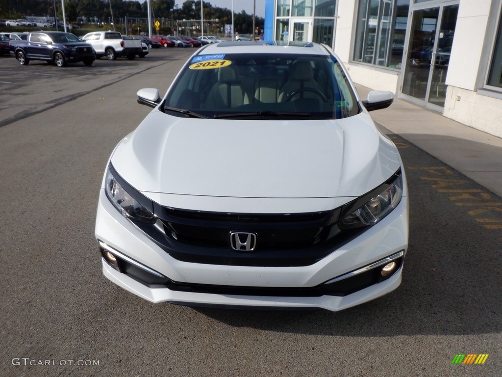 2021 Civic EX Sedan - Platinum White Pearl / Ivory photo #12