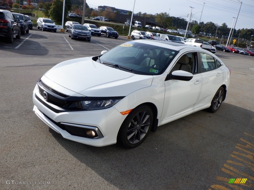 2021 Civic EX Sedan - Platinum White Pearl / Ivory photo #13