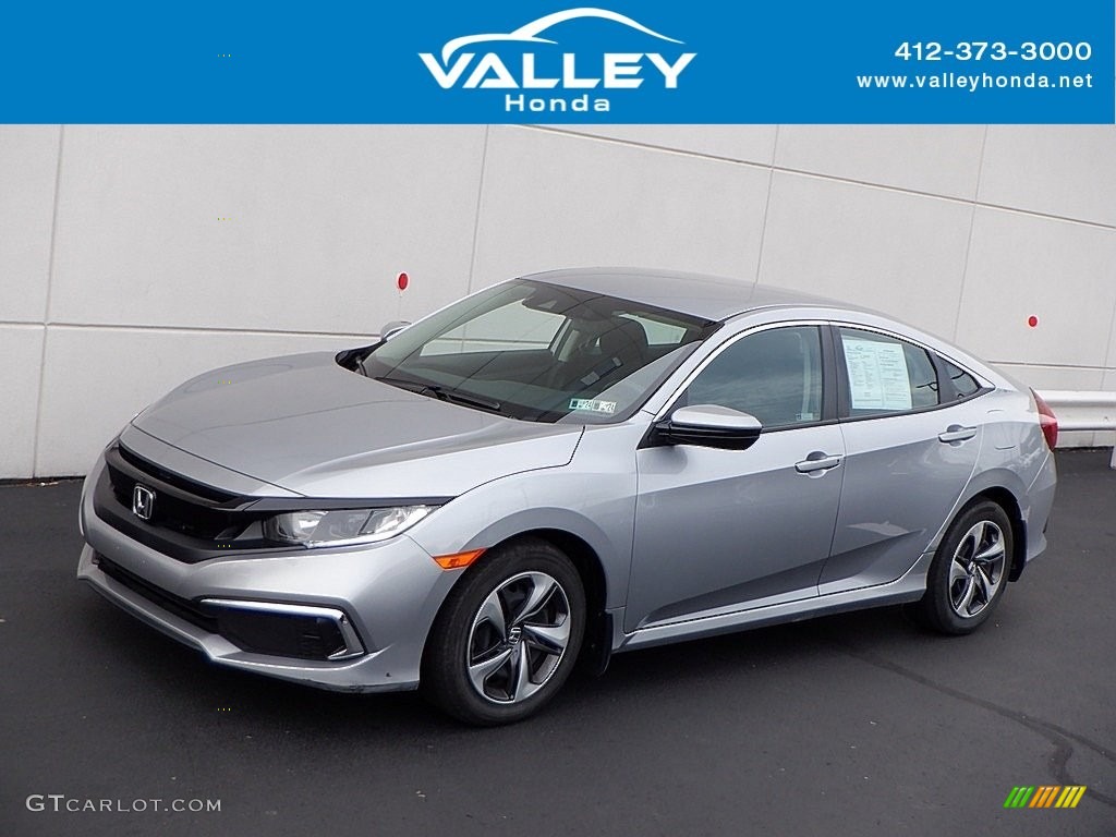2020 Civic LX Sedan - Lunar Silver Metallic / Black photo #1