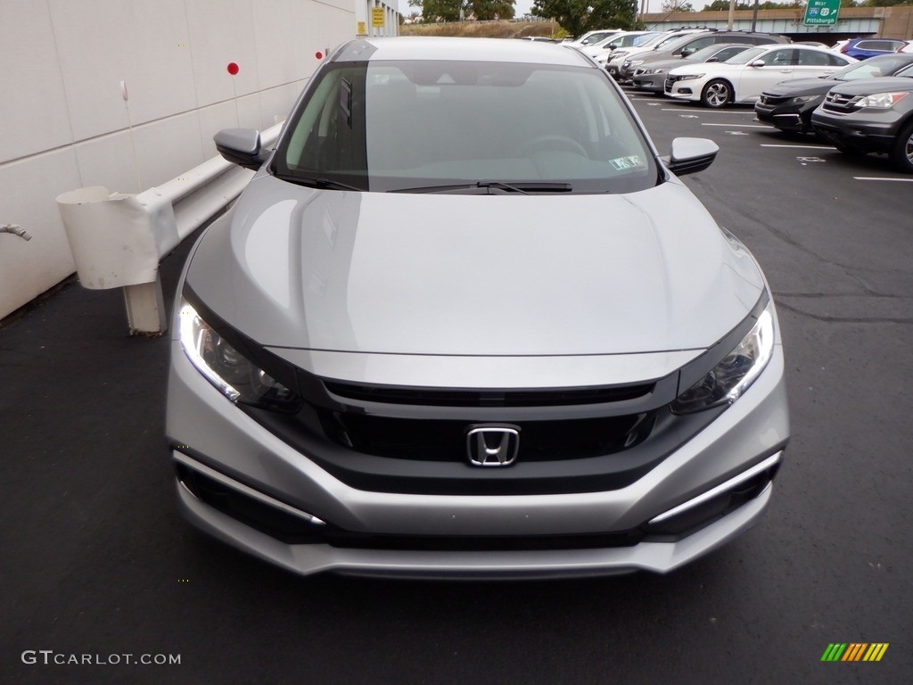 2020 Civic LX Sedan - Lunar Silver Metallic / Black photo #2