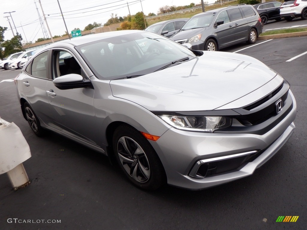 2020 Civic LX Sedan - Lunar Silver Metallic / Black photo #3