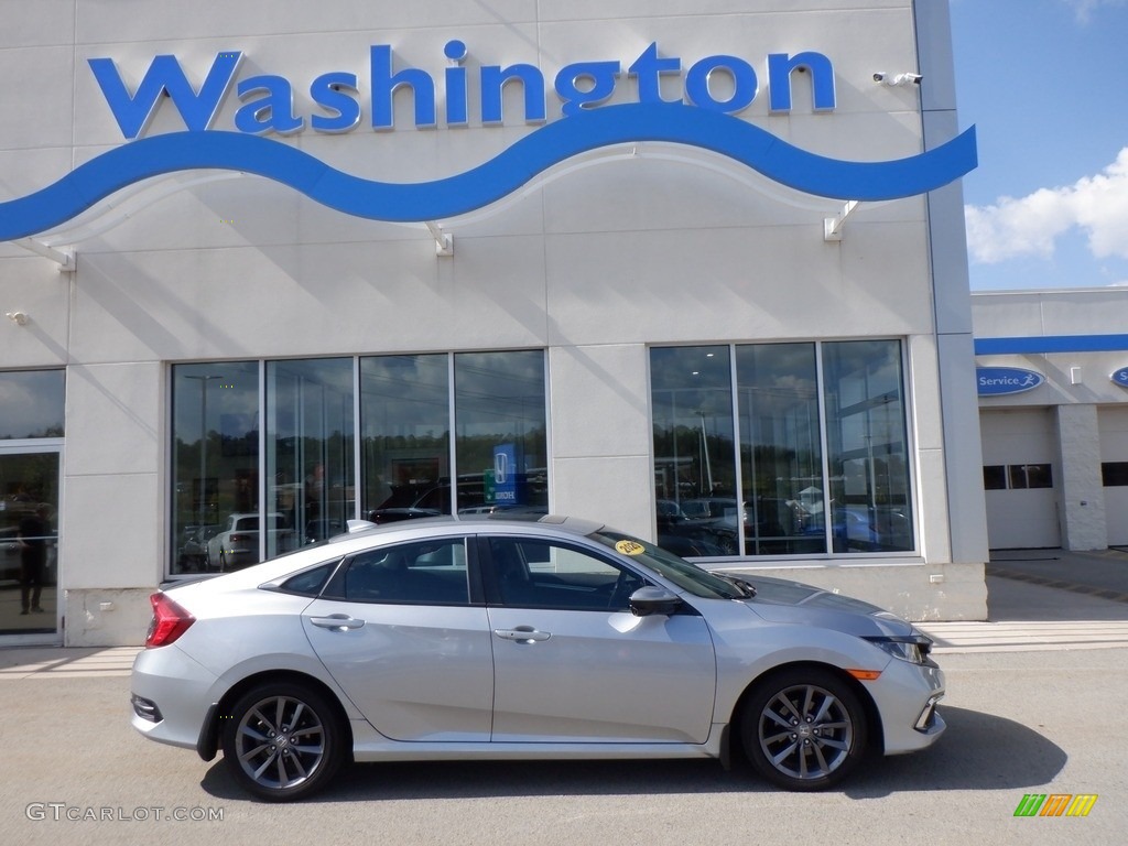 2020 Civic EX Sedan - Lunar Silver Metallic / Black photo #2