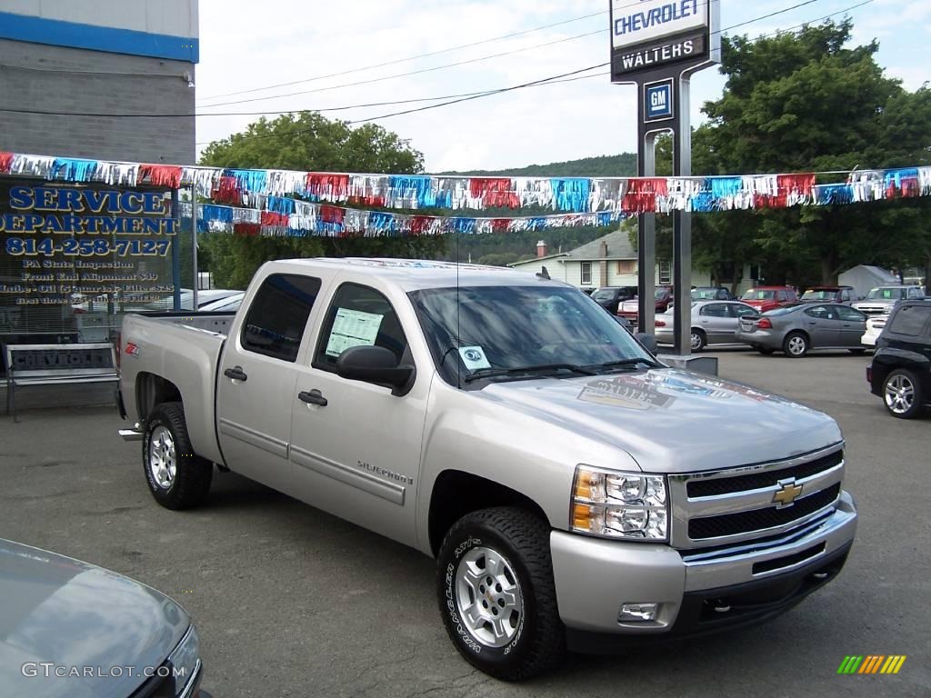 2009 Silverado 1500 LT Crew Cab 4x4 - Silver Birch Metallic / Ebony photo #51