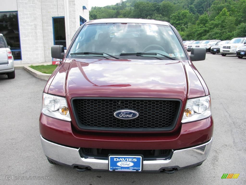 2005 F150 XLT SuperCab 4x4 - Dark Toreador Red Metallic / Medium Flint Grey photo #4