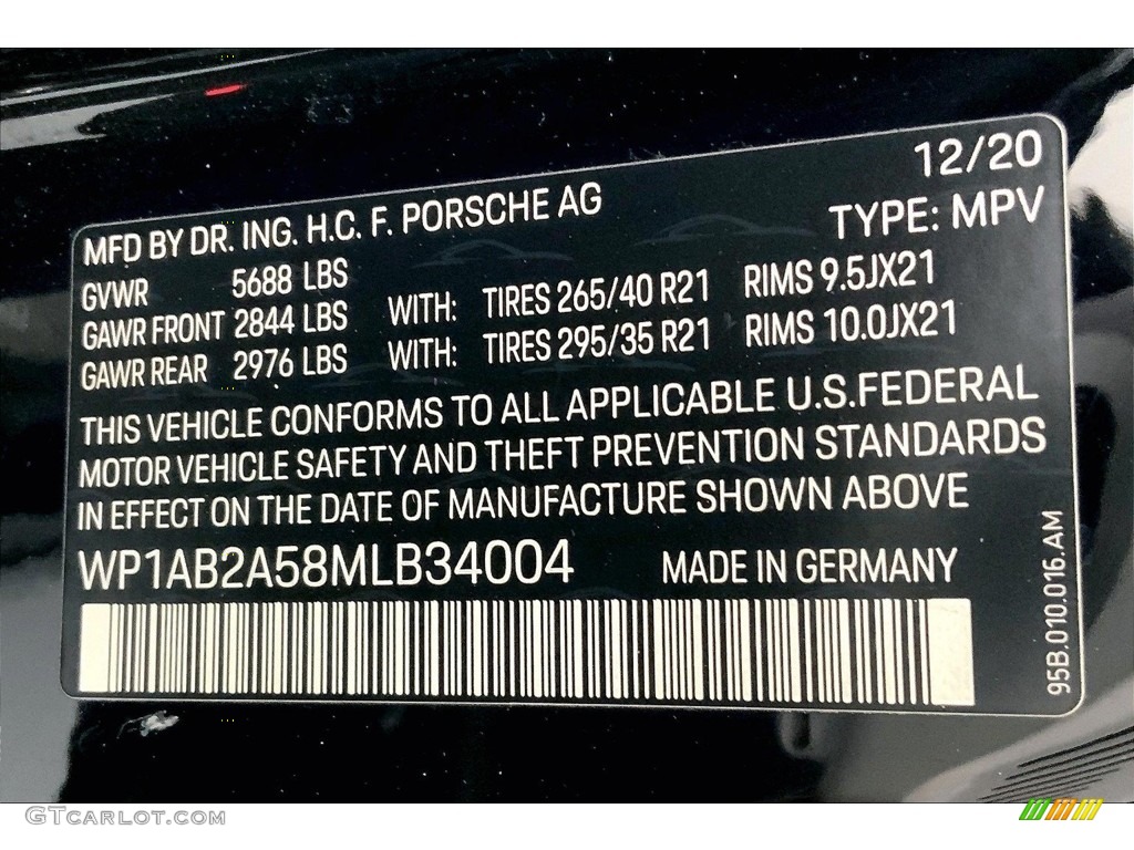 2021 Porsche Macan S Info Tag Photo #146625471