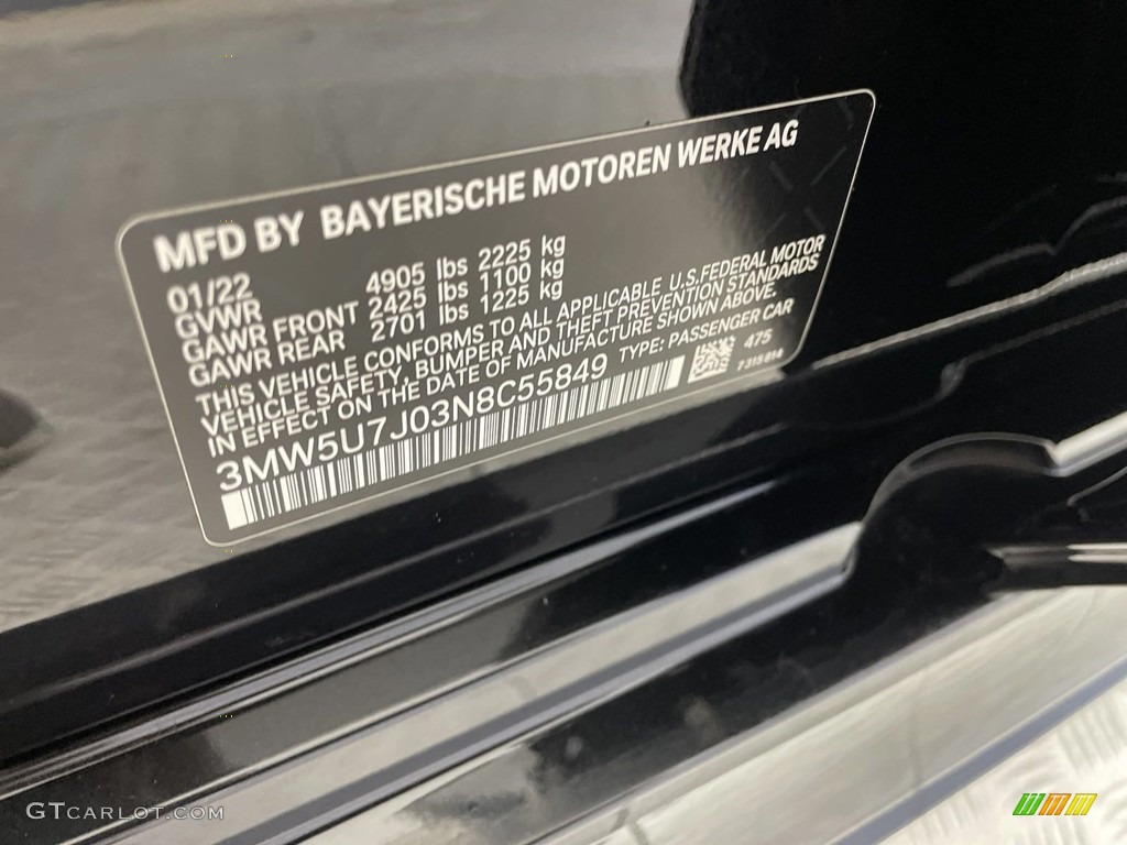 2022 BMW 3 Series M340i Sedan Color Code Photos