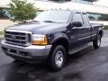 2001 True Blue Metallic Ford F250 Super Duty XLT SuperCab 4x4  photo #2