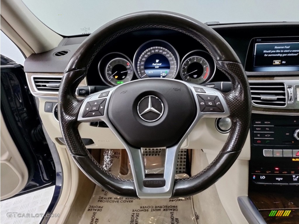 2016 Mercedes-Benz E 350 Sedan Silk Beige/Espresso Brown Steering Wheel Photo #146628223