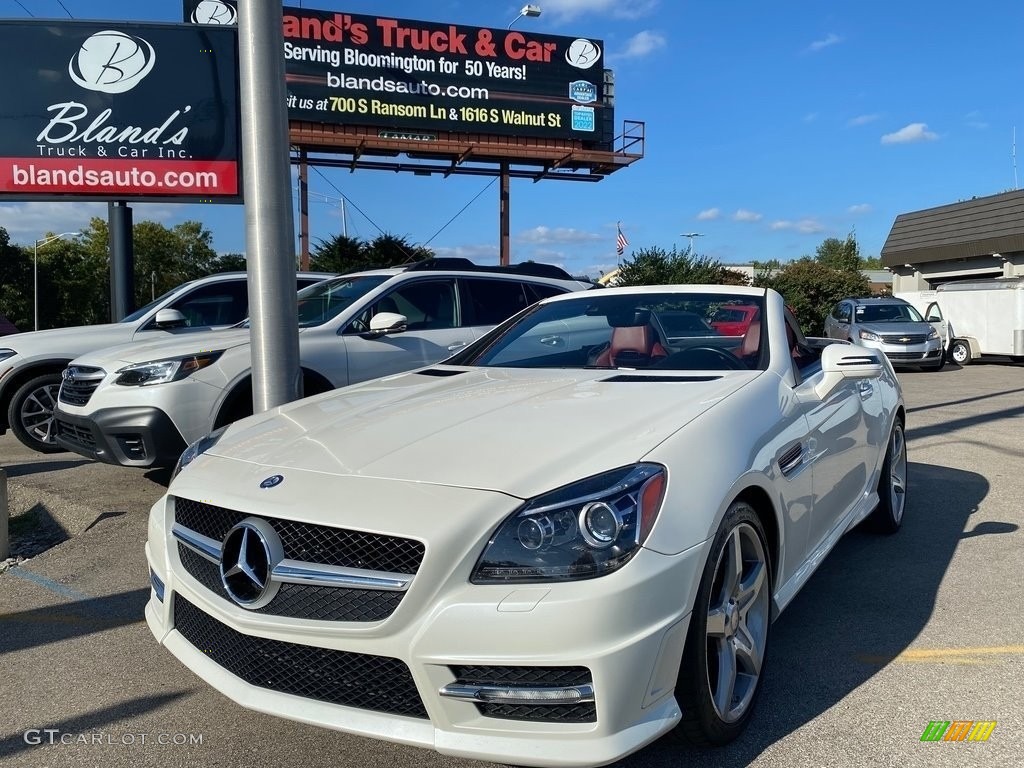 2013 SLK 350 Roadster - Arctic White / Bengal Red/Black photo #1