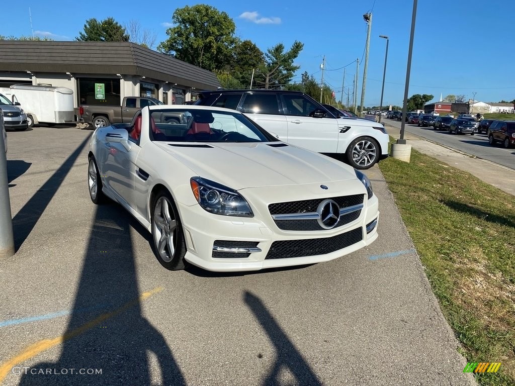 2013 SLK 350 Roadster - Arctic White / Bengal Red/Black photo #3