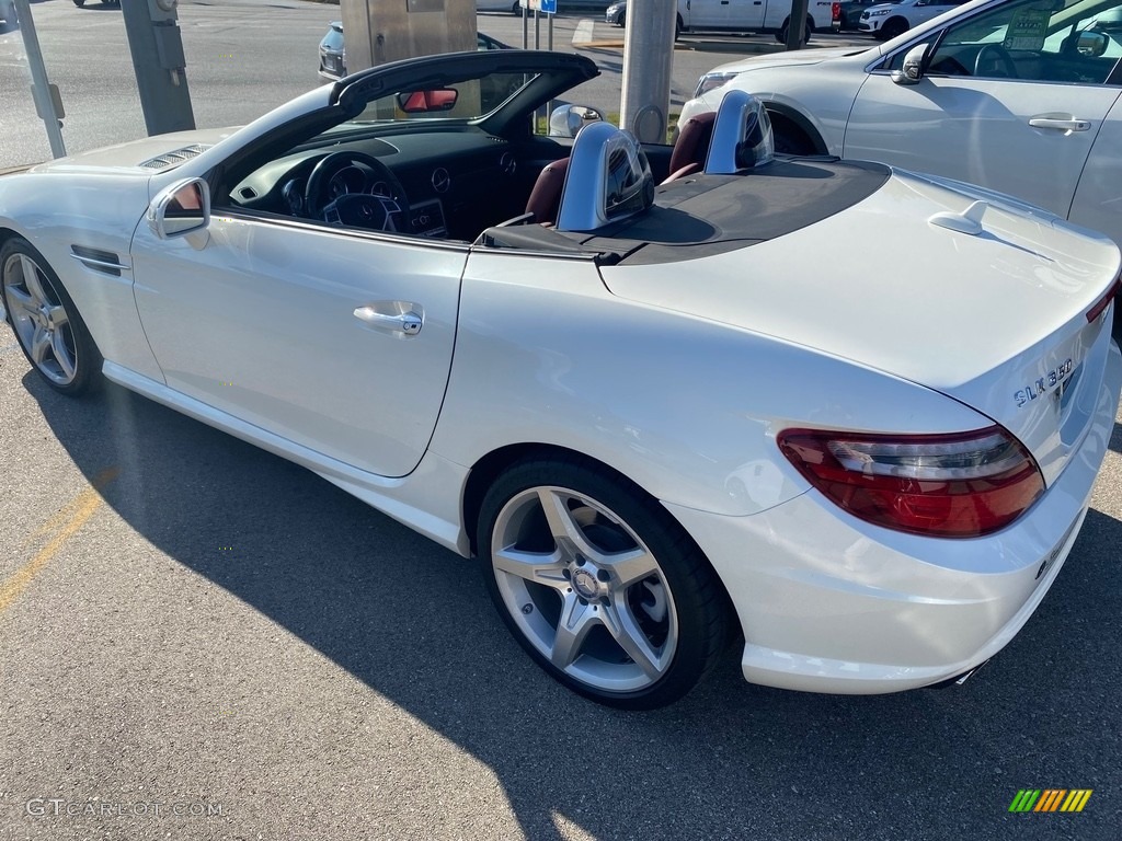 2013 SLK 350 Roadster - Arctic White / Bengal Red/Black photo #4