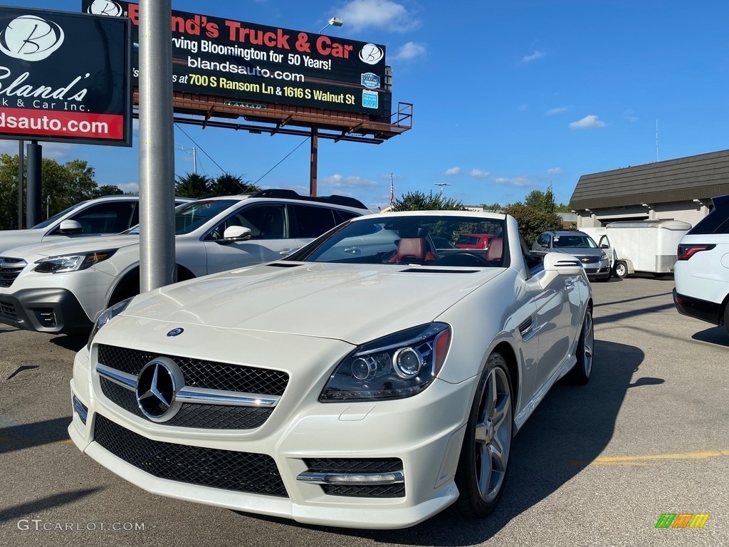 2013 SLK 350 Roadster - Arctic White / Bengal Red/Black photo #8
