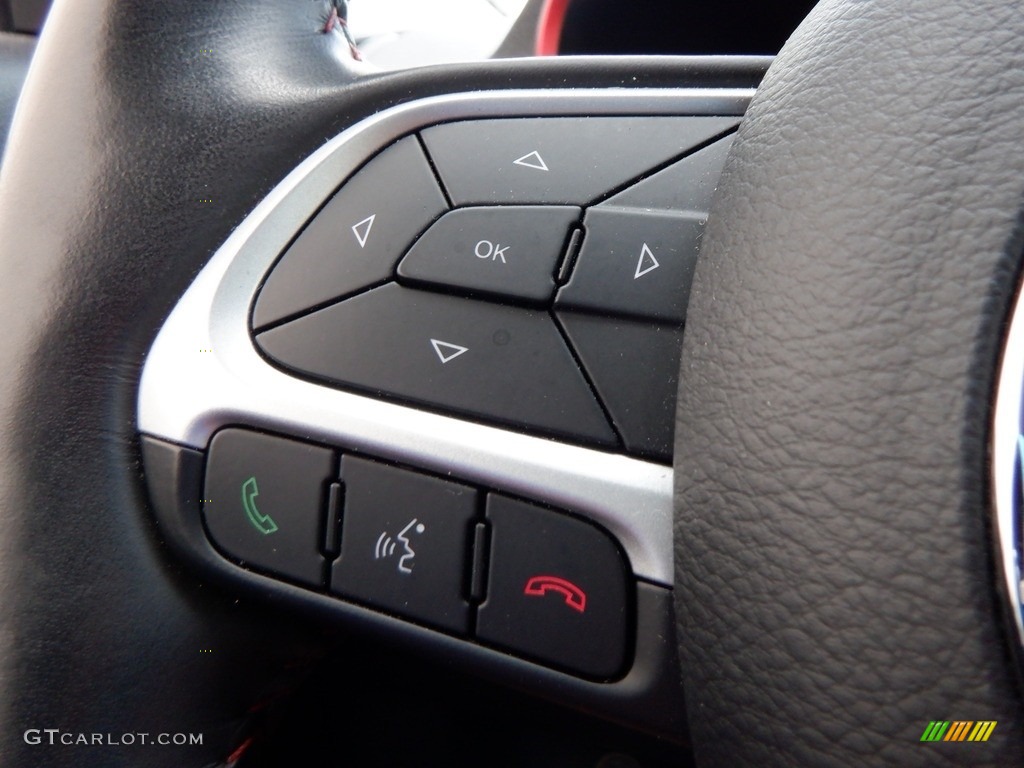 2019 Jeep Compass Trailhawk 4x4 Black/Ruby Steering Wheel Photo #146633089
