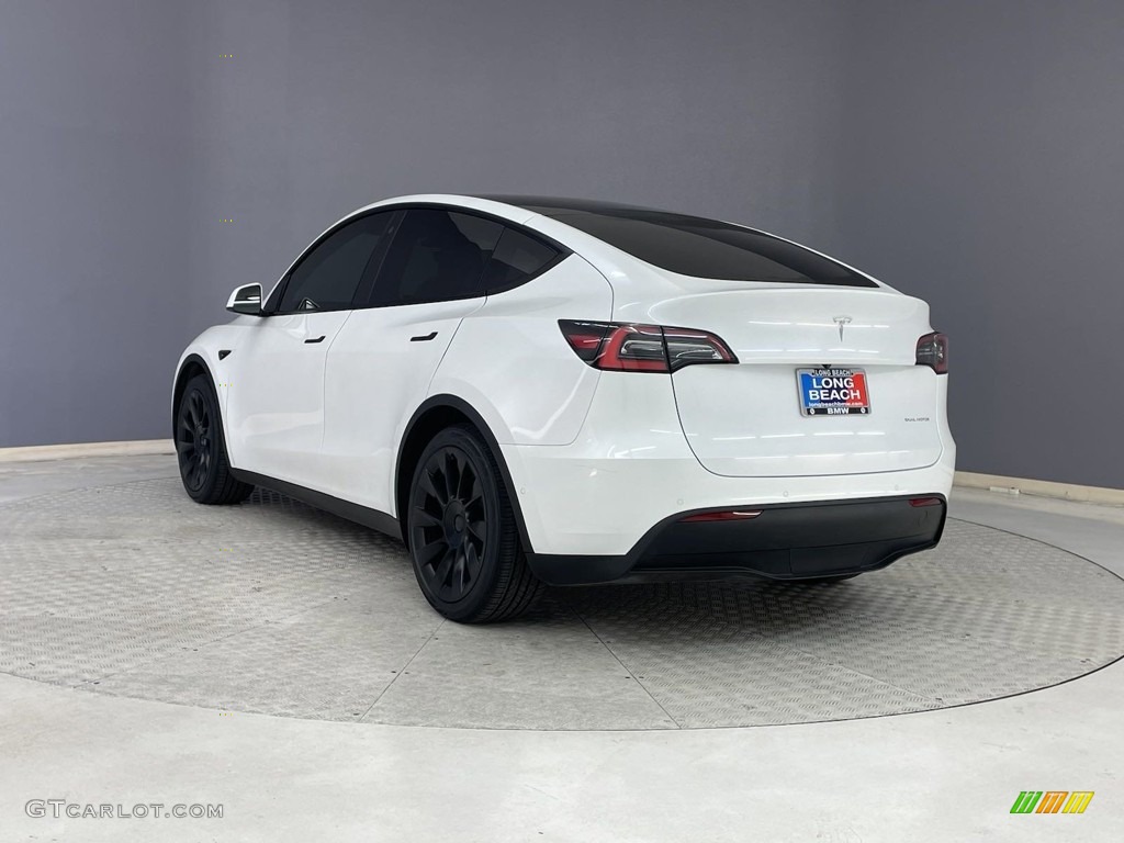 2021 Model Y Long Range AWD - Pearl White Multi-Coat / Black/White photo #3