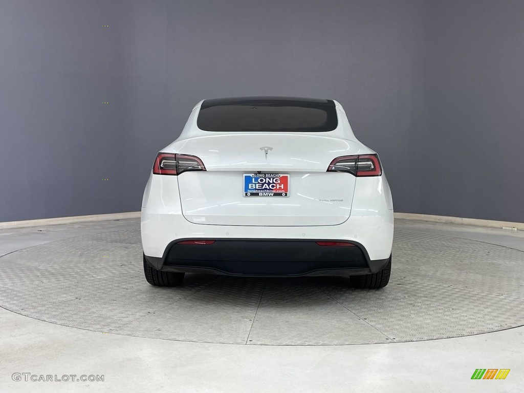 2021 Model Y Long Range AWD - Pearl White Multi-Coat / Black/White photo #4