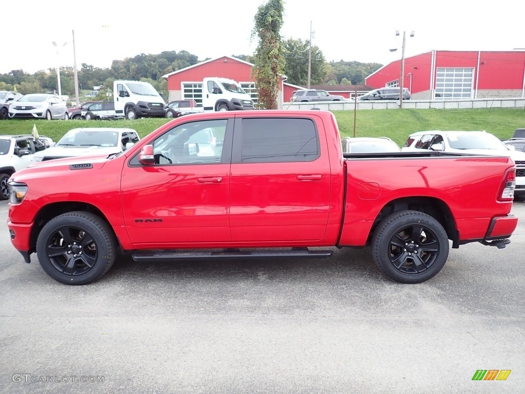 Flame Red 2020 Ram 1500 Big Horn Night Edition Crew Cab 4x4 Exterior Photo #146633665