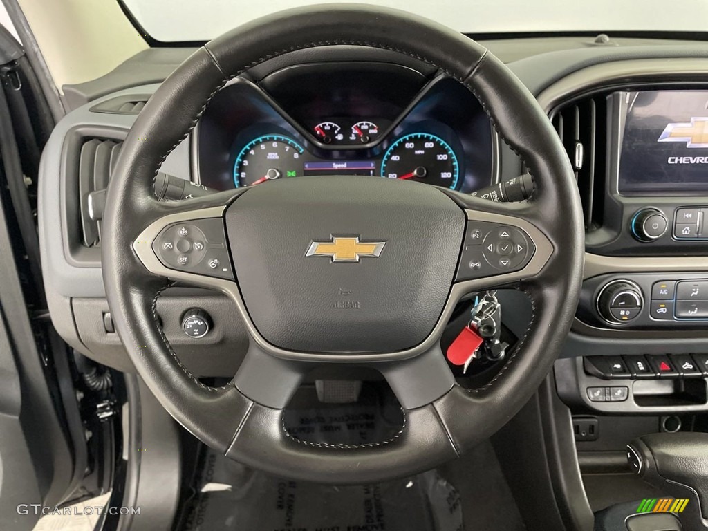 2021 Chevrolet Colorado Z71 Crew Cab 4x4 Jet Black Steering Wheel Photo #146633986