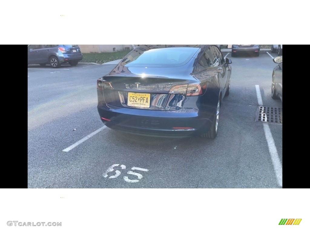 2021 Model 3 Standard Range Plus - Deep Blue Metallic / Black photo #5