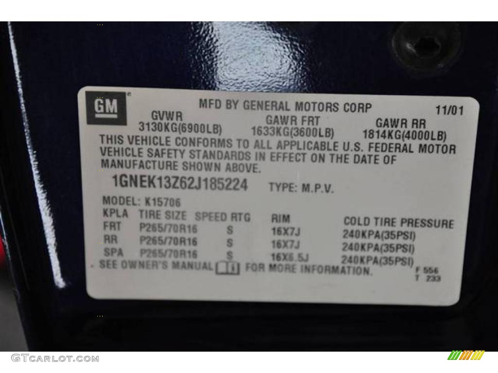 2002 Tahoe LT 4x4 - Indigo Blue Metallic / Tan/Neutral photo #11