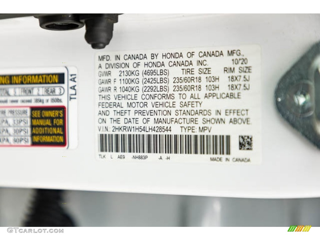 2020 Honda CR-V EX Color Code Photos