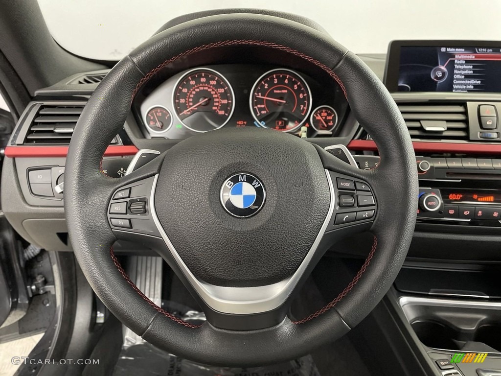 2014 BMW 4 Series 428i Coupe Black Steering Wheel Photo #146636266
