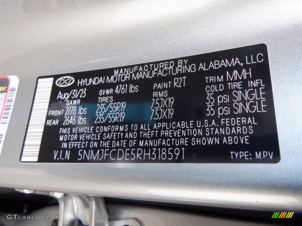 2024 Tucson Color Code R2T for Shimmering Silver Photo #146636461