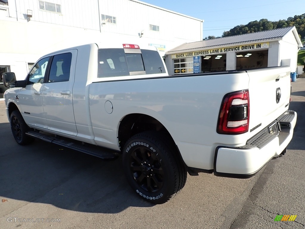2024 3500 Laramie Night Edition Mega Cab 4x4 - Pearl White / Black photo #3