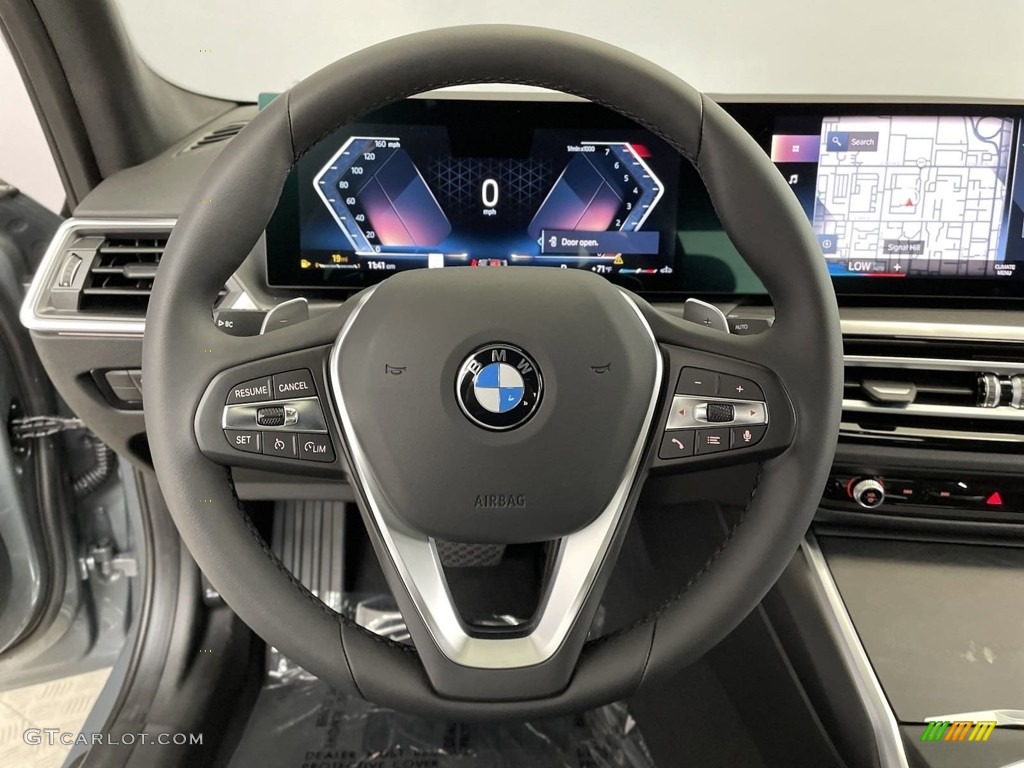 2024 BMW 3 Series 330i Sedan Black Steering Wheel Photo #146639011