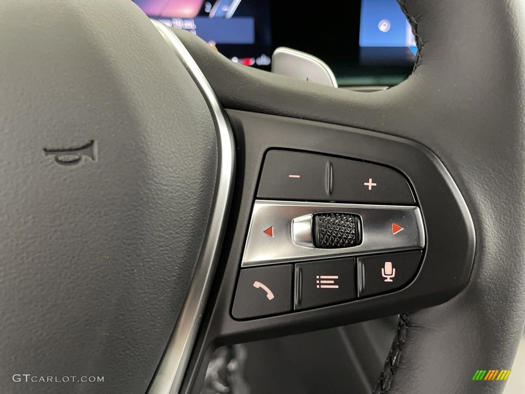 2024 BMW 3 Series 330i Sedan Black Steering Wheel Photo #146639059