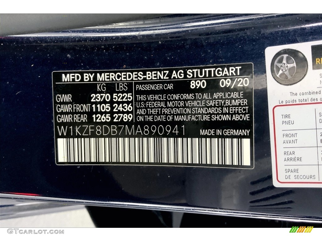 2021 Mercedes-Benz E 350 Sedan Color Code Photos