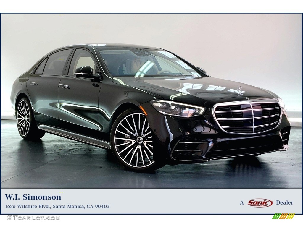 2023 S 580 4Matic Sedan - Obsidian Black Metallic / Macchiato/Magma Grey photo #1