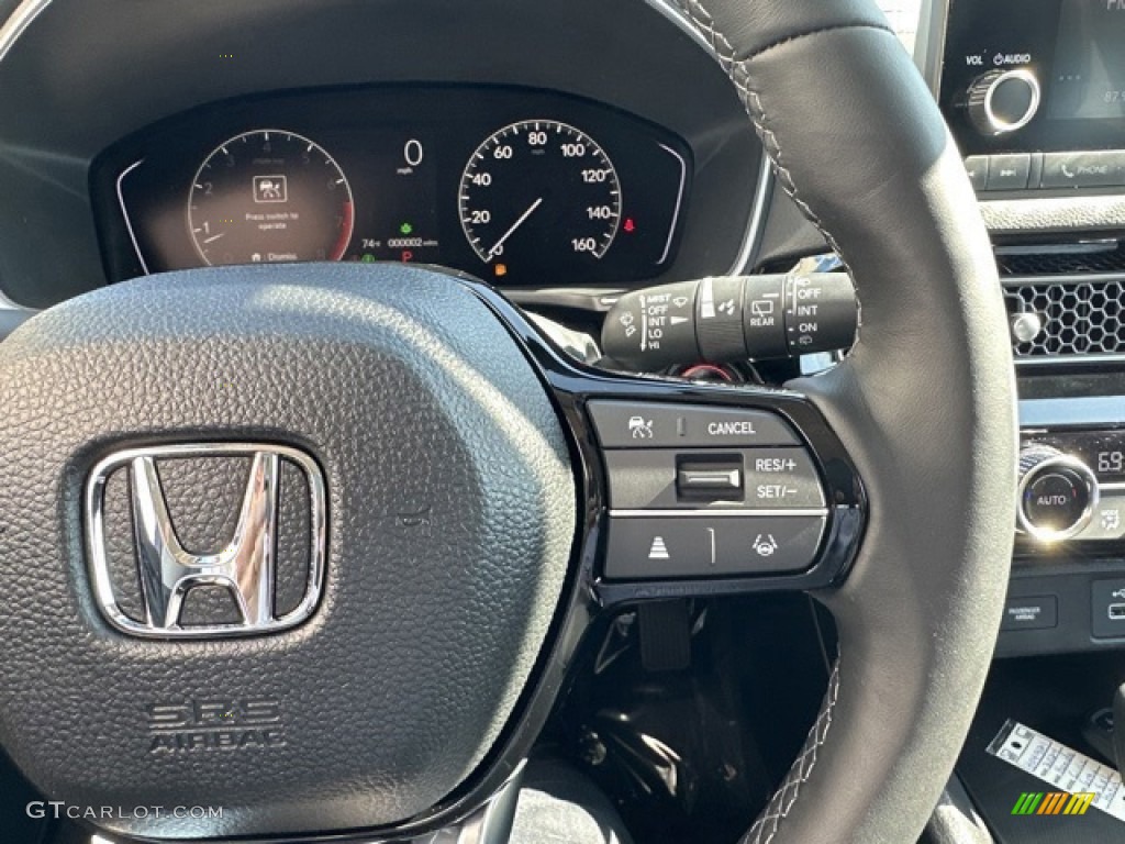 2024 Honda Civic EX-L Hatchback Black Steering Wheel Photo #146642938