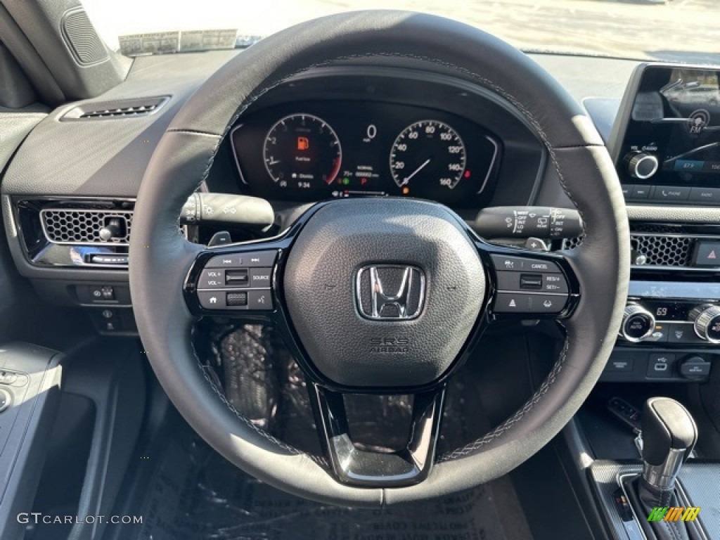 2024 Honda Civic Sport Hatchback Black Steering Wheel Photo #146643088