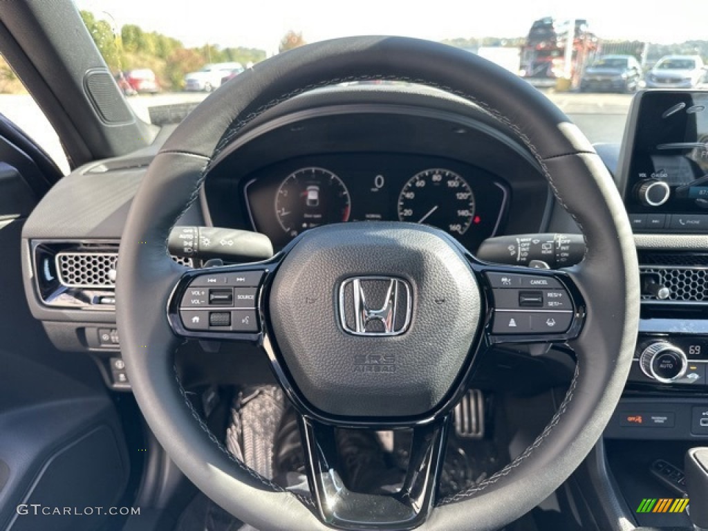 2024 Honda Civic Sport Hatchback Black Steering Wheel Photo #146643091