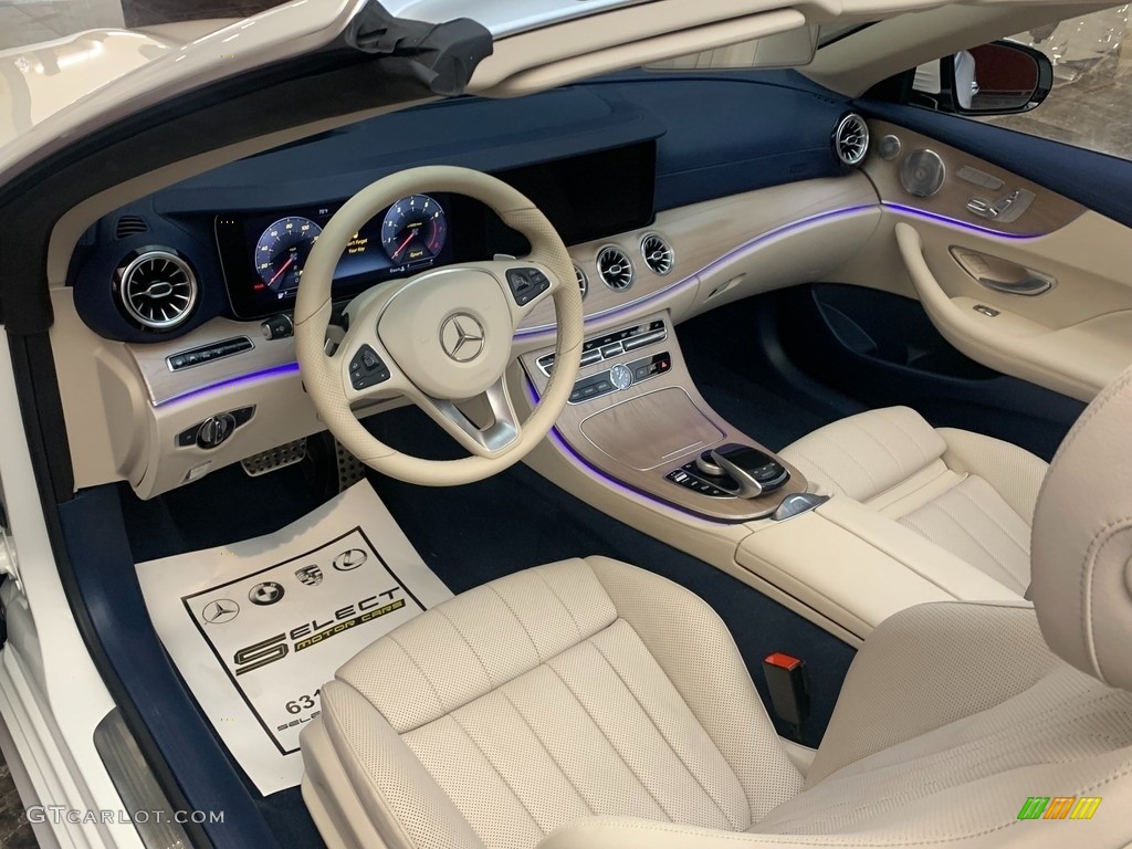 Macchiato Beige/Yacht Blue Interior 2018 Mercedes-Benz E 400 Convertible Photo #146643919