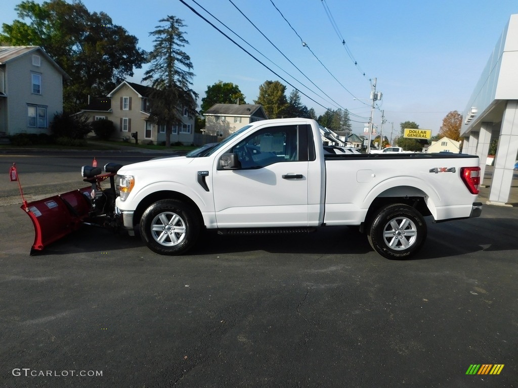 Oxford White 2021 Ford F150 XL Regular Cab 4x4 Plow Truck Exterior Photo #146643979