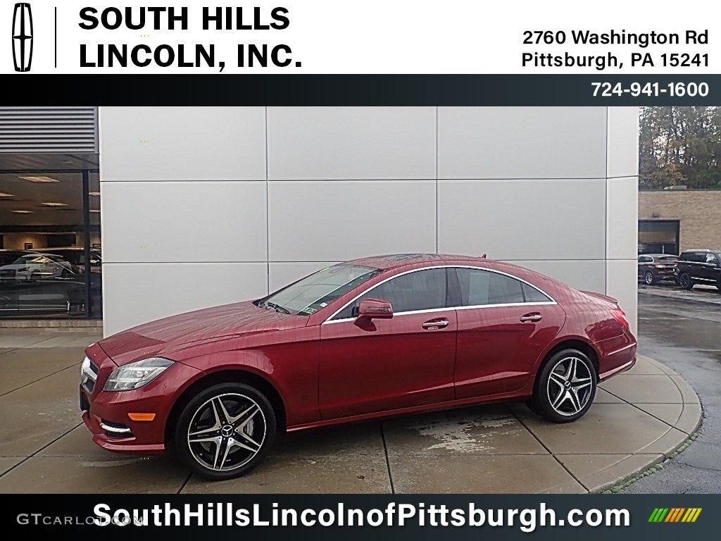 2013 CLS 550 4Matic Coupe - Storm Red Metallic / Almond/Mocha photo #1