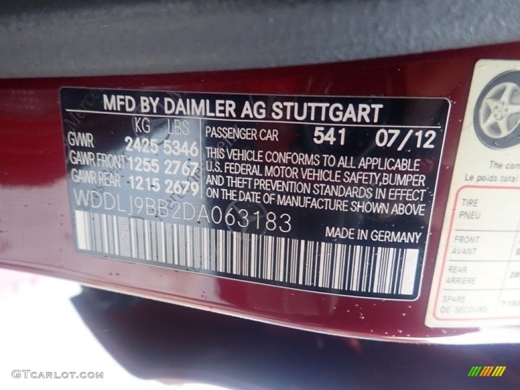 2013 CLS Color Code 541 for Storm Red Metallic Photo #146645141