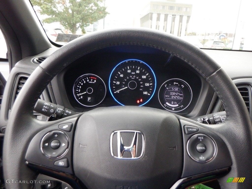 2021 Honda HR-V Sport AWD Black Steering Wheel Photo #146646380