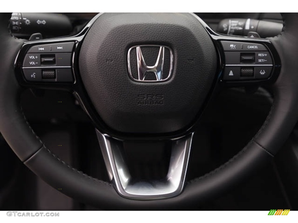 2024 Honda Accord Touring Hybrid Black Steering Wheel Photo #146646684