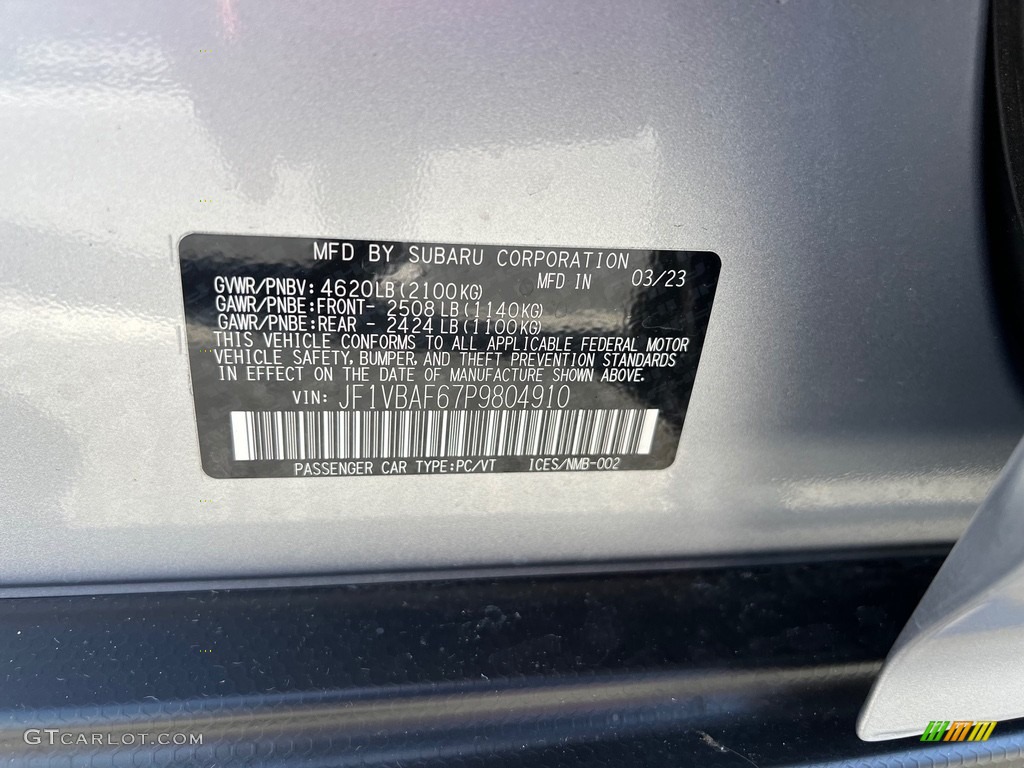 2023 WRX Premium - Ice Silver Metallic / Carbon Black photo #30