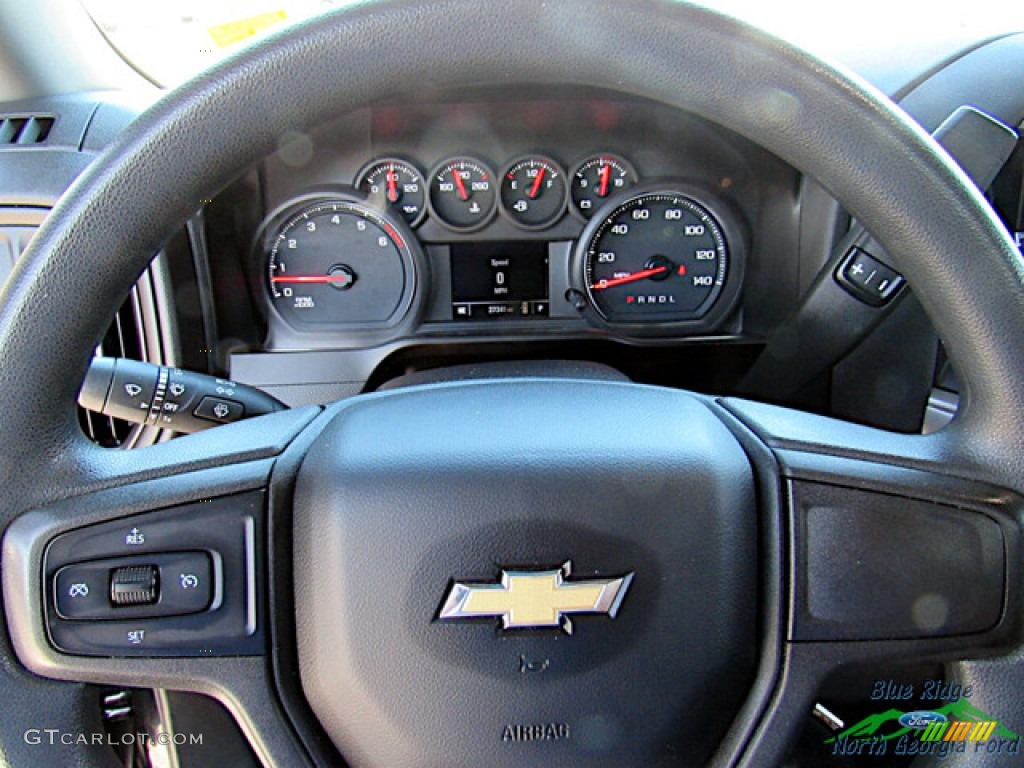 2019 Chevrolet Silverado 1500 WT Regular Cab Jet Black Steering Wheel Photo #146648744