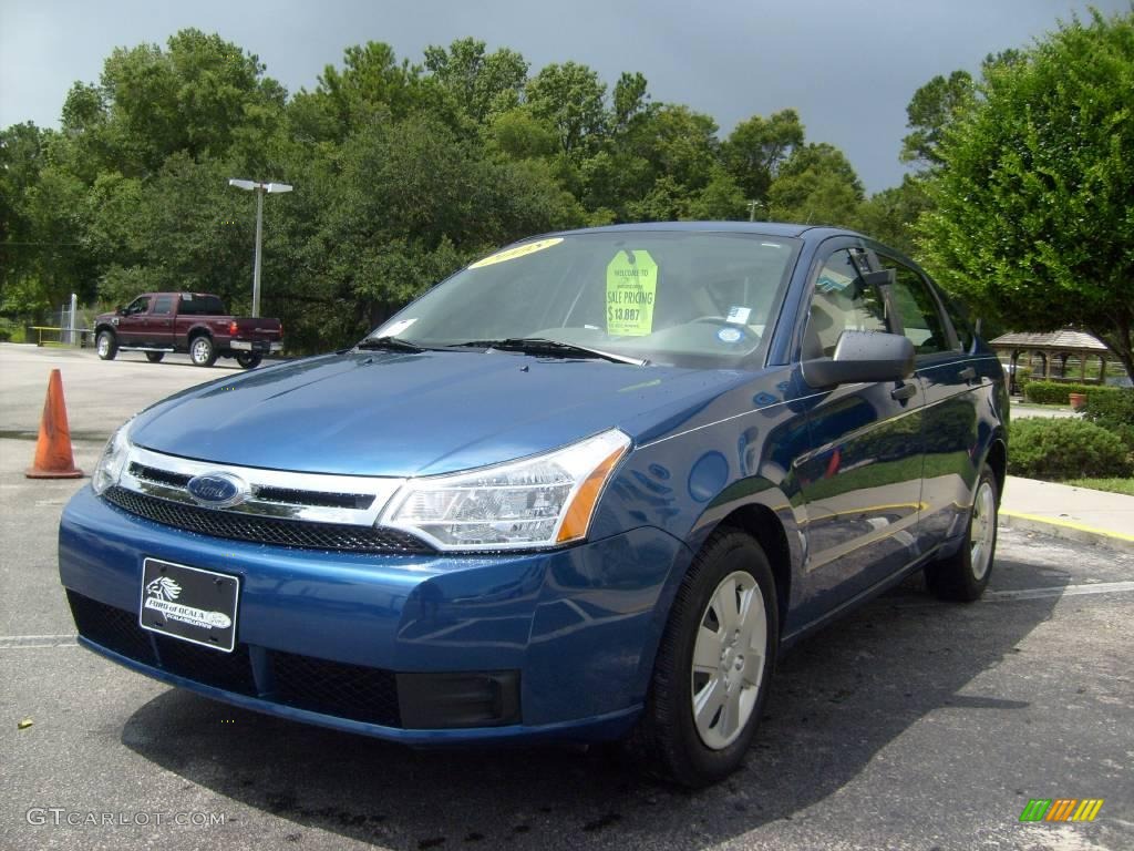 2008 Focus S Sedan - Vista Blue Metallic / Medium Stone photo #7