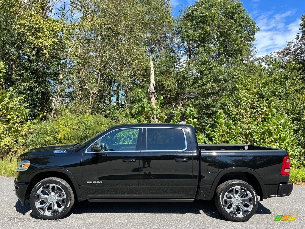 Diamond Black Crystal Pearl 2024 Ram 1500 Longhorn Crew Cab 4x4 Exterior Photo #146649846