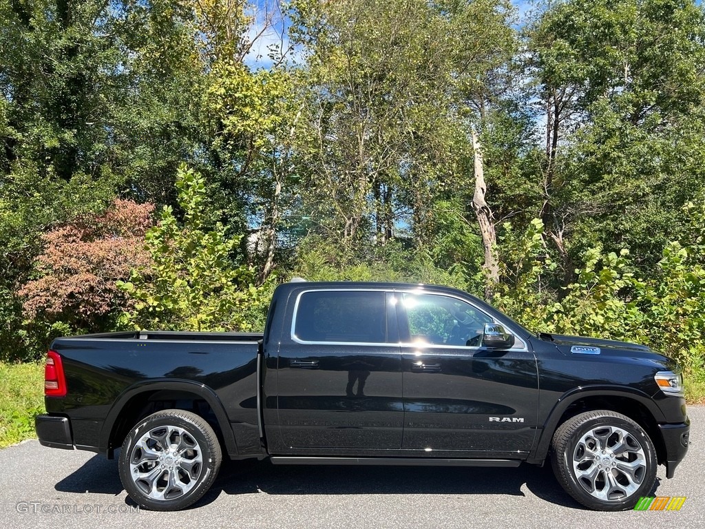 Diamond Black Crystal Pearl 2024 Ram 1500 Longhorn Crew Cab 4x4 Exterior Photo #146649956