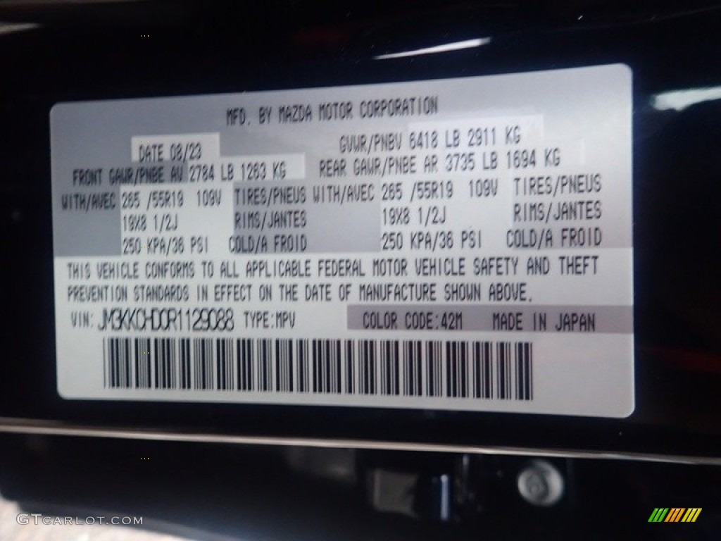 2024 CX-90 Color Code 42M for Deep Crystal Blue Mica Photo #146650281