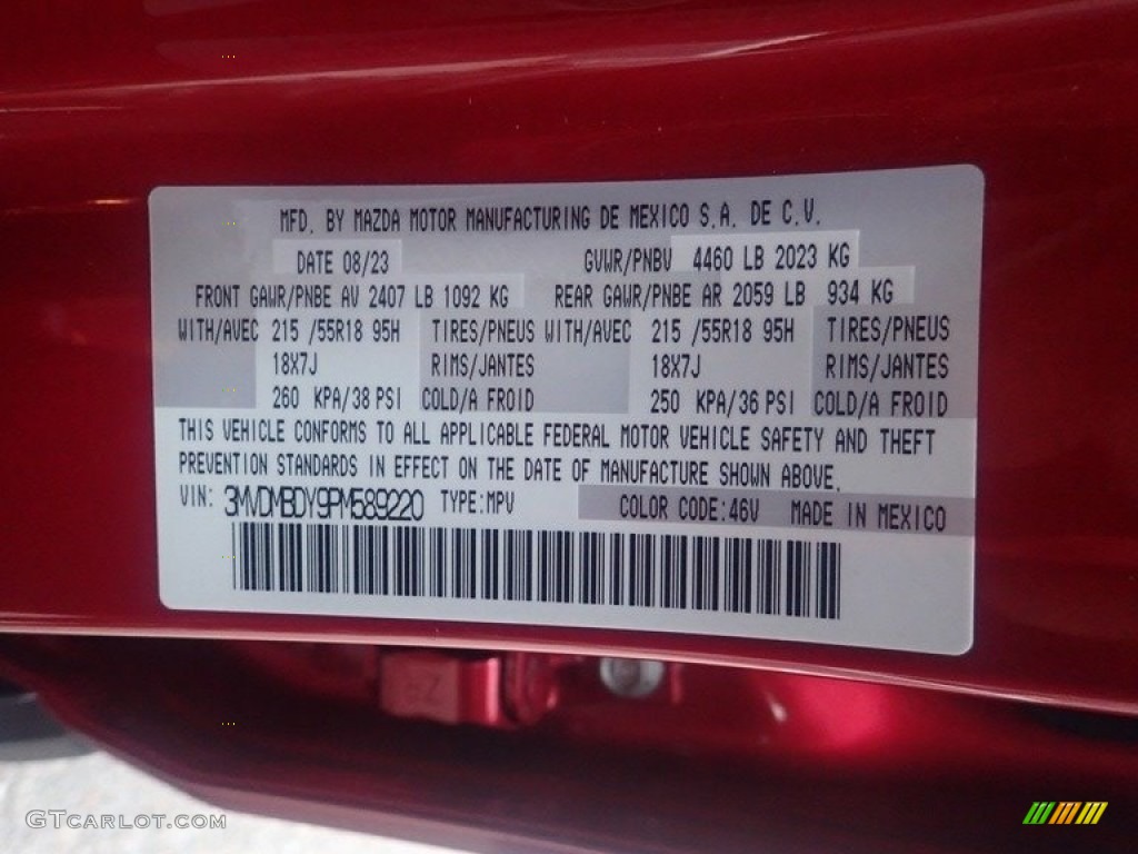 2023 CX-30 Color Code 46V for Soul Red Crystal Metallic Photo #146651265